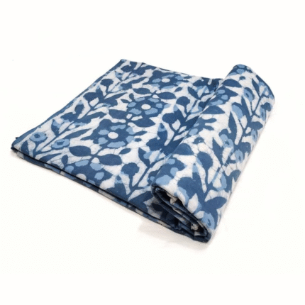 Blue Dabu Hand Block Printed Fabrics