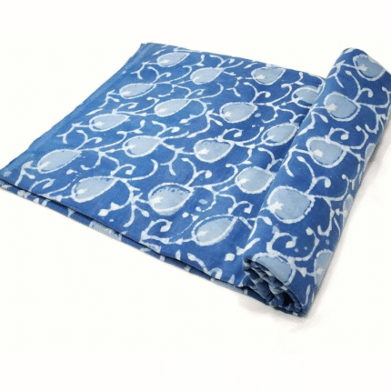 Blue Dabu Hand Block Printed Fabrics